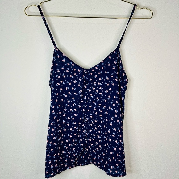 Hippie Rose Tops - Hippie Rose Blue Floral Sleeveless Blouse